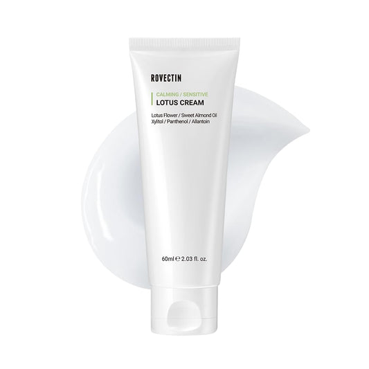 Calming Lotus Water Cream - Lightweight Moisturizer Face Cream for Oily, Combination Skin | 75% Lotus Water Extract for Skin Purifying, Anti-Aging | Vegan Korean Skincare (2.1 Fl.Oz, 60Ml)
